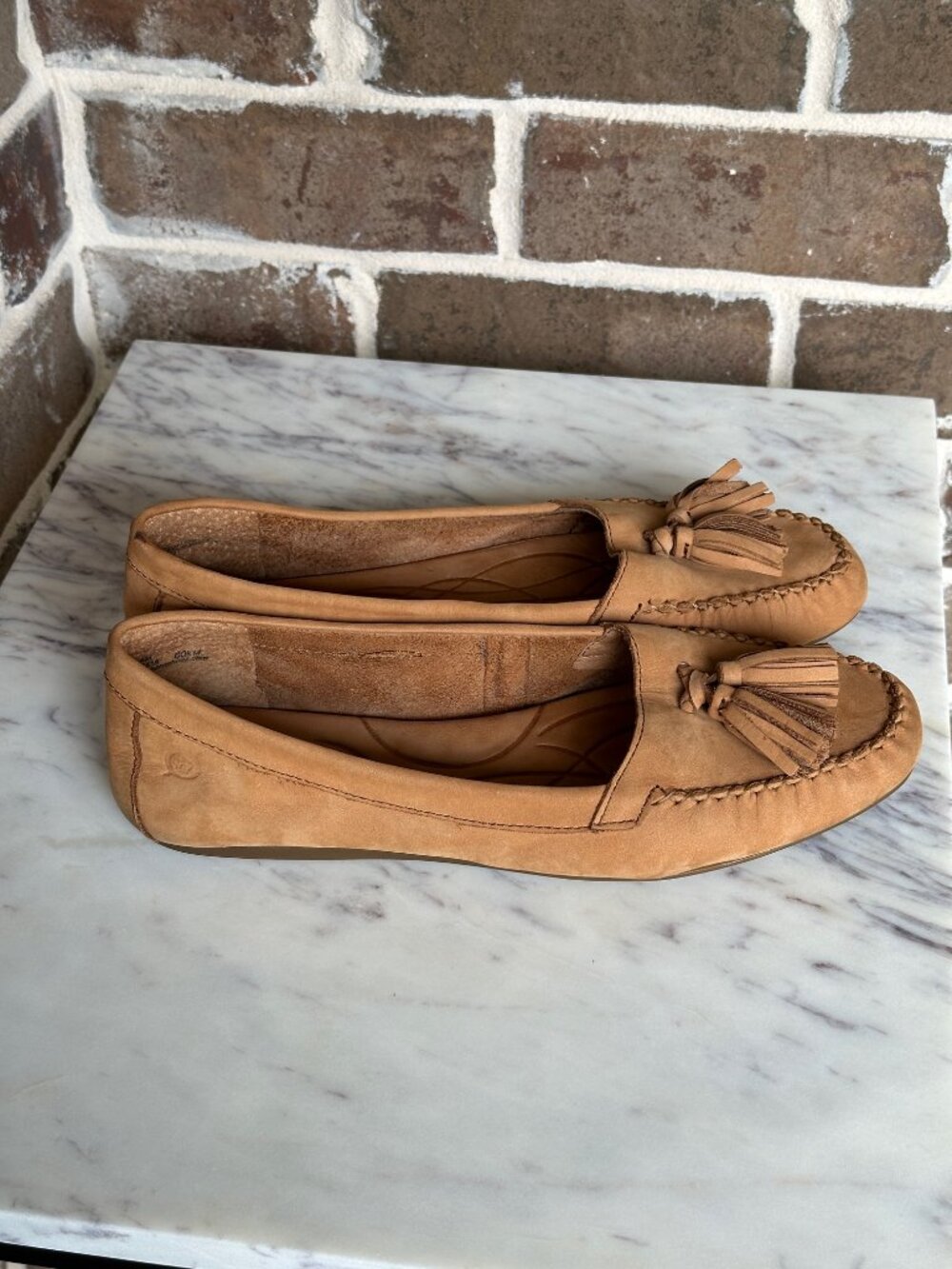 Born Tan Suede Tassel Loafers - Picture 6 of 16